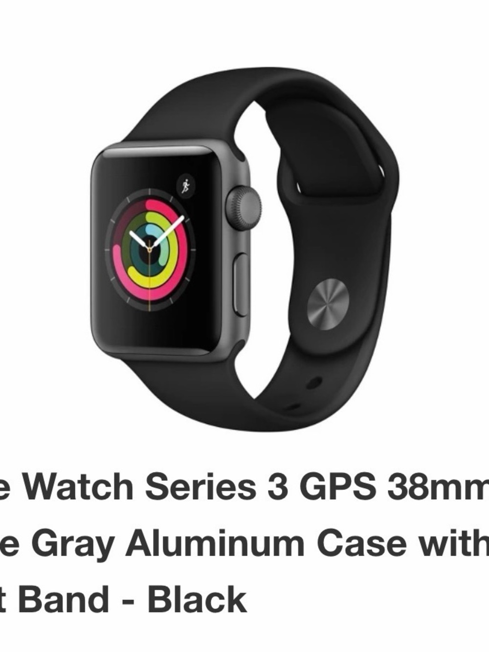 Apple Watch Series 3 - Space Gray Aluminum Case with Black Sport Band